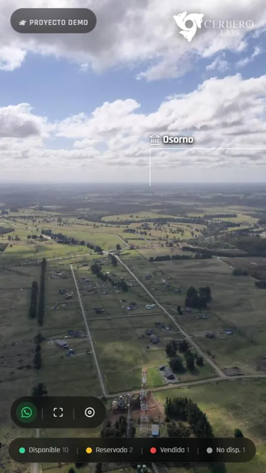 Vista aérea 360° del entorno de la parcelación